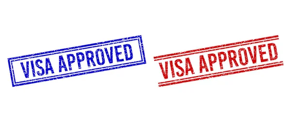 삼각형 문자 VISA APPROVED 실에 이중 라인으로 — 스톡 벡터