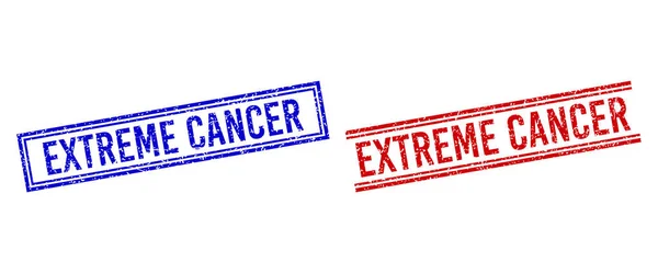 Несчастье текстурированные ExTREME CANCER печать с двойными линиями — стоковый вектор