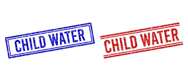 Sellos de agua infantil con textura rayada con líneas dobles — Vector de stock