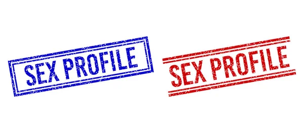 Carimbos SEX PROFILE texturizados com linhas duplas —  Vetores de Stock