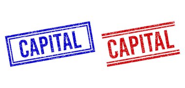 Çift Çizgili Grunge desenli CAPITAL Mühürü