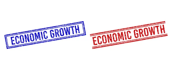 Distress Textured ECONOMIC WACHSTUM Seal mit doppelten Linien — Stockvektor