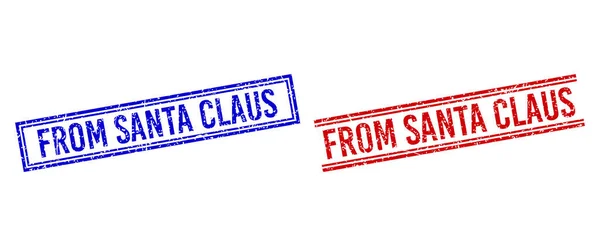 Distúrbio texturizado do selo SANTA CLAUS com linhas duplas —  Vetores de Stock