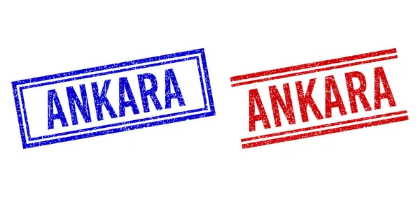 Selos ANKARA texturizados de borracha com linhas duplas —  Vetores de Stock