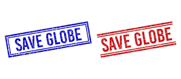 Печать SAVE Globe с двойной подкладкой — стоковый вектор