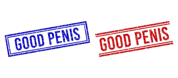 Distress Textured GOOD PENIS Seal with Double Lines — Stok Vektör
