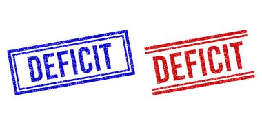 Distress Textured DEFICIT Seal with Double Lines clipart