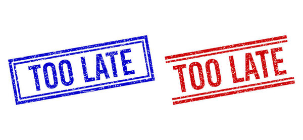 Distress Textured TOO LATE Stamp Seals with Double Lines