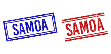 Lastik desenli SAMOA Damga Mührü Çift Çizgili