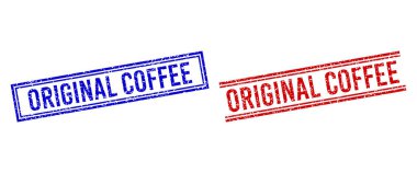 Distress Textured ORIGINAL COFFEE Seal with Double Lines