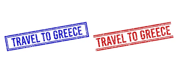 Distress TRAVEL TO GRECIA francobolli con doppie linee — Vettoriale Stock