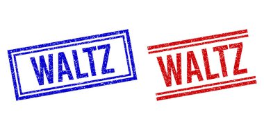 Grunge Textured WALTZ Stamps with Double Lines