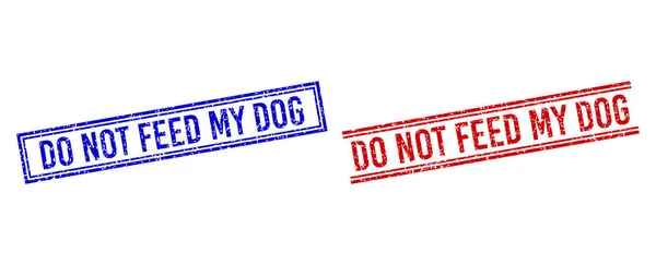 Grunge Textured DO NOT FEED MY DOG Seal with Double Lines — Stok Vektör