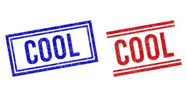 Grunge Textured COOL Stamp Seals with Double Lines