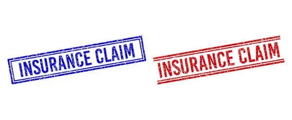 Distress Textured INSURANCE CLAIM Seal with Double Lines — Stock vektor