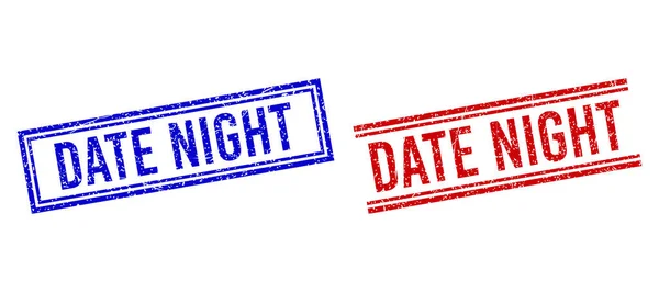 Rubber Textured DATE NIGHT Seal with Double Lines — Stock Vector