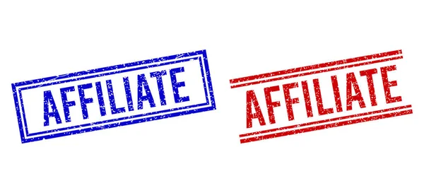 Distress Structured AFFILIATE Seal met dubbele lijnen — Stockvector