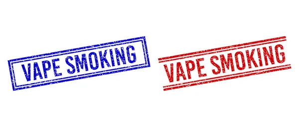 Caoutchouc texturé VAPE SMOKING Timbres avec lignes doubles — Image vectorielle