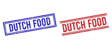 Distress Textured DUTCH FOOD Stamps with Double Lines