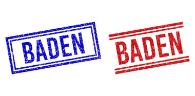 Çift Çizgili Grunge desenli Baden Mührü