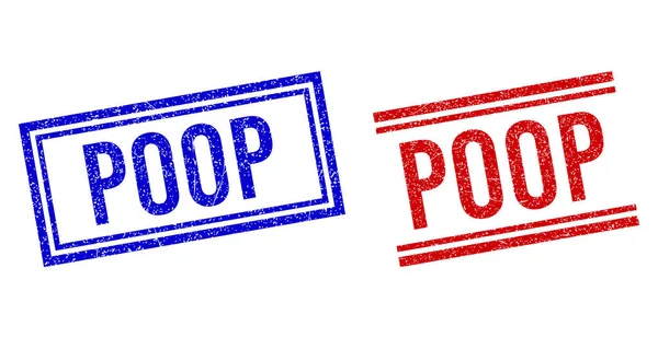 Grunge Gestructureerde POOP postzegels met dubbele lijnen — Stockvector