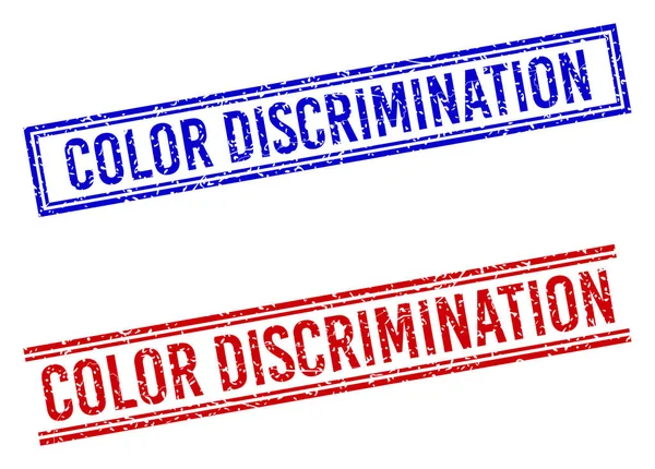 Distress Textured COLOR DISCRIMINATION Stamp Seals with Double Lines — Διανυσματικό Αρχείο