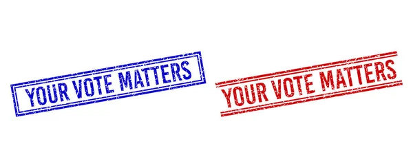 Gumi textured Your VOTE MATTERS Stamp with Double Lines — Stock Vector