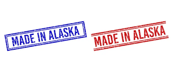 Selos de carimbo ALASKA com linhas duplas —  Vetores de Stock