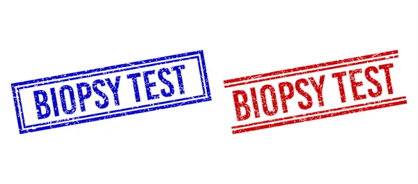 Sigilli francobolli BIOPSY TEST con texture graffiata con doppie linee — Vettoriale Stock