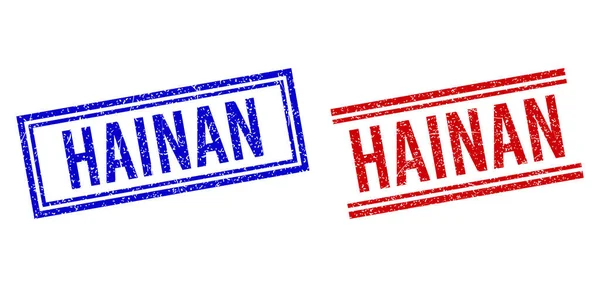 Grunge desenli HAINAN Çift Çizgili Damga Mührü