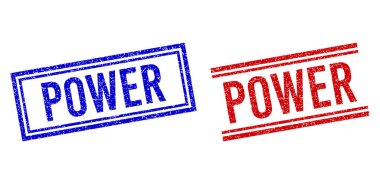 Çizilmiş Kalıplı POWER Çift Çizgili Damga Mührü