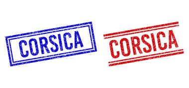 Çizilmiş CORSICA Damgaları Çift Çizgili