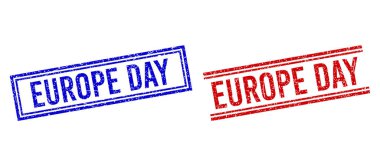 Kederli Avrupa Günü Çift Çizgili Damgalar