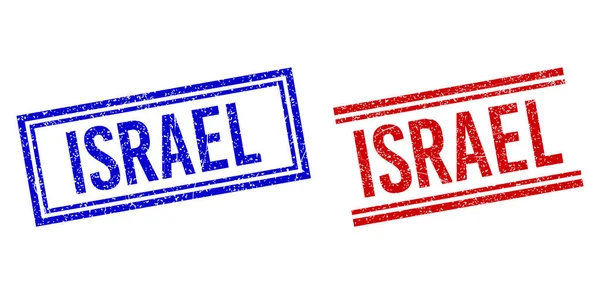 Grunge Texturierte ISRAEL Stempelsiegel mit doppelten Linien — Stockvektor