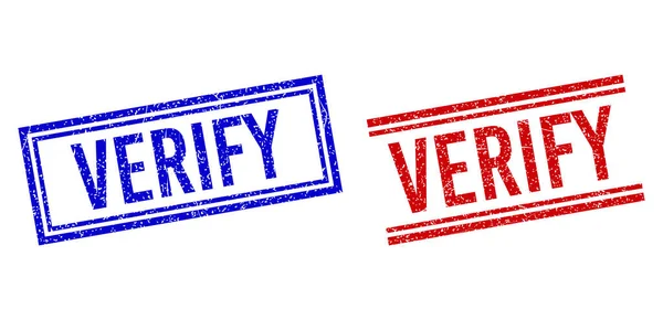 Prangko VERIFY Tekstur dengan Garis Ganda - Stok Vektor