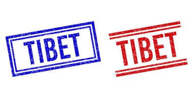 Kalıplaşmış TIBET Damga Damgaları Çift Çizgili