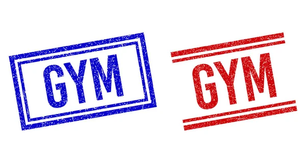 Selos GYM texturizados de borracha com linhas duplas — Vetor de Stock