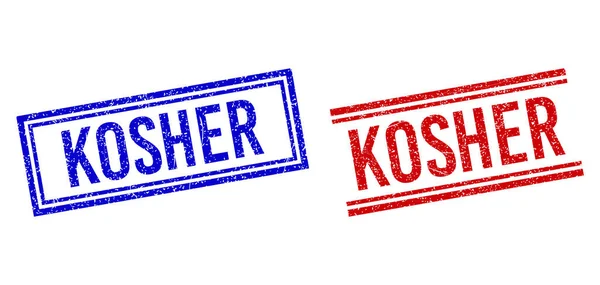 Selo de KOSHER texturizado riscado com linhas duplas —  Vetores de Stock