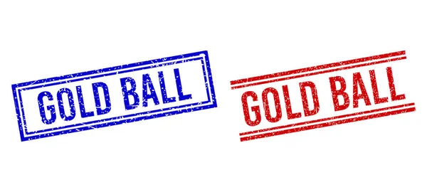 Большие текстурированные золотые печать шара с двойными линиями — стоковый вектор