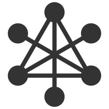 Ağ Düğümleri Vektör Simgesi Düz Çizim