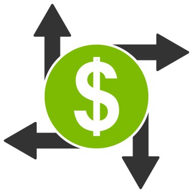 Dolar Aktarım Vektörü Simge Düz Çizim