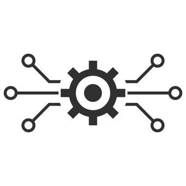 Elektronik Makine Vektörü Simge Düz Çizim