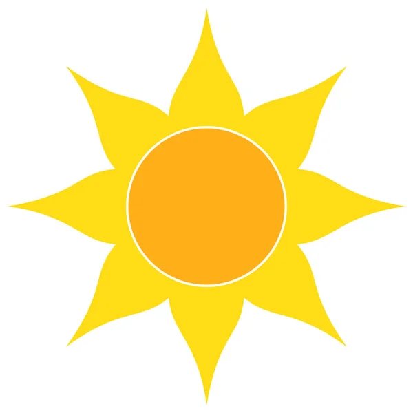 Sun Vector Icon Flat Illustration — Stock Vector