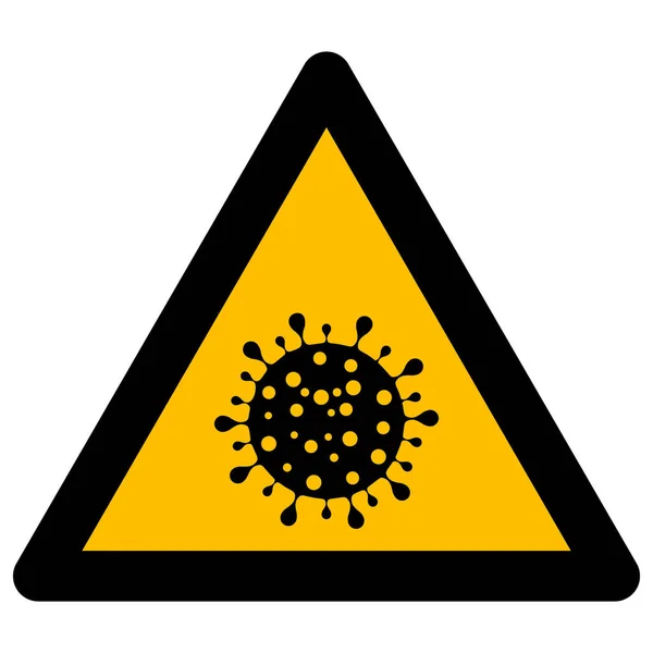 Vector de advertencia de Coronavirus Icono Ilustración plana — Archivo Imágenes Vectoriales