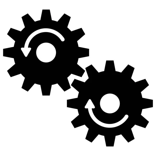 Gears Rotation Vector Icon Flache Illustration — Stockvektor