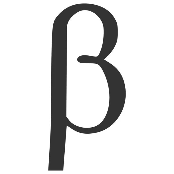 Beta Greek Lowercase Letter Vector Icon Flat Illustration — Stock Vector