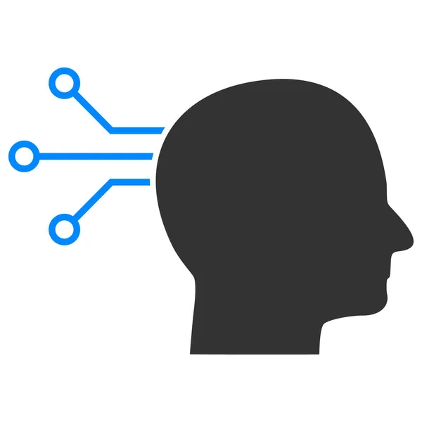 Icono de Vector de Conexión Cerebral Directa Ilustración plana — Archivo Imágenes Vectoriales