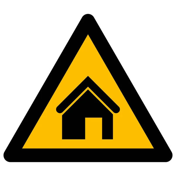 Casa Advertencia Vector Icono Ilustración plana — Vector de stock