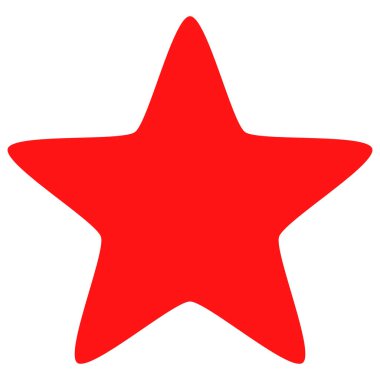 Kırmızı Yıldız Vektör Simgesi Düz Çizim