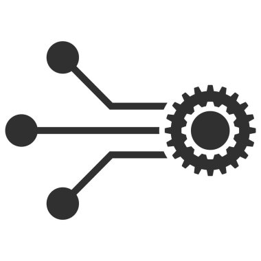 Mikro Mekanik Vektör Simgesi Düz Çizim